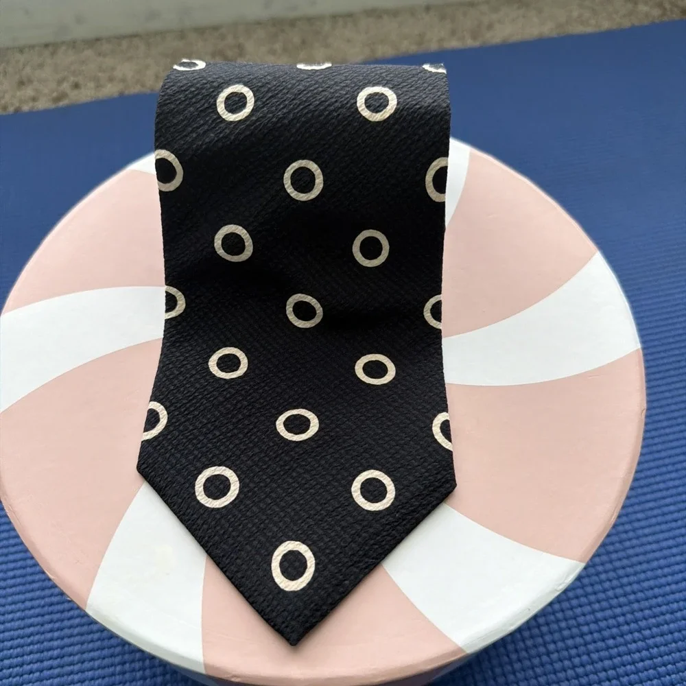 BRAEMORE-Men's blackesh Blue 100% Italian Silk Tie 4